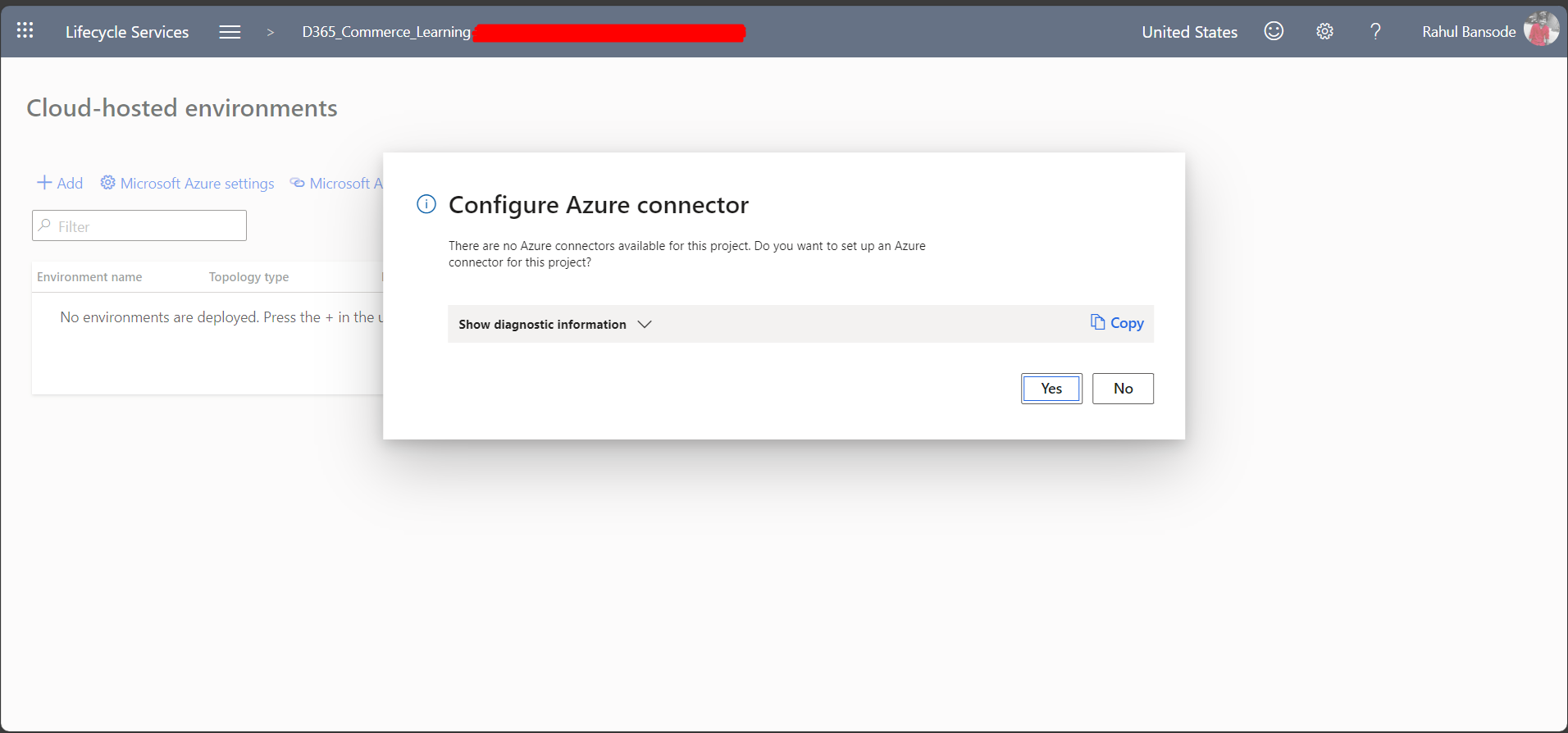 image from Configure an Azure Connector in LCS